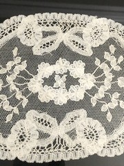Antique Delicate Handmade White Lace In A Gold Frame Ready to Hang 15” X 12”