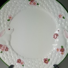 VTG Avon 1985 bunny trinket dish WEISS BRAZIL&Avon Bunny Collection plate7″ 1994