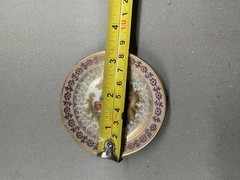 Butter Pat Limoges Fragonard France Porcelain Pink Gild Miniature Plate 3.25”