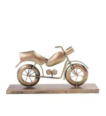 Collectibles Figurines Motorcycle Table Decor Art Golden Antique Metal Statue