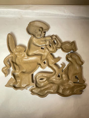 Vintage Sexton Cast Metal Boy on Toilet w/ Dog Bathroom Wall Plaque – Exc Cond