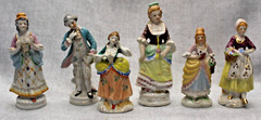 6 Vintage Occupied Japan Figurines Woman Hand Painted Victorian/Edwardian