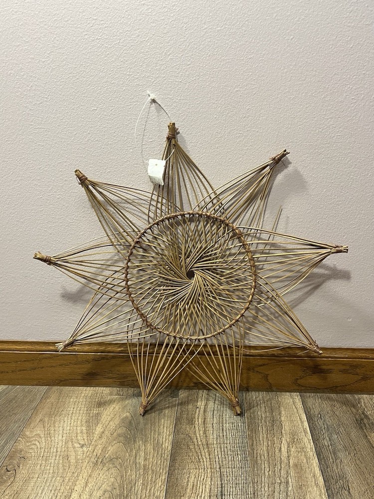 Vintage Ratan Boho Wall Hanging Starburst From 1980’s