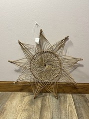 Vintage Ratan Boho Wall Hanging Starburst From 1980’s