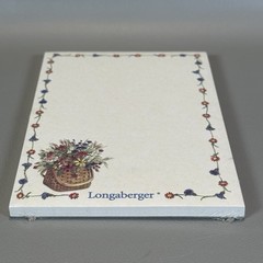 Vintage Longaberger Notepad Basket with Flowers 4 x 6 New Sealed