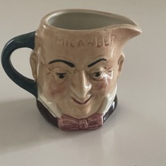Artone Mini Creamer Double Faced Man Face Toby Pitcher England Micawber Vintage