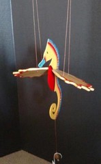 Flying Seahorse Yellow Mobile Sea Shore Decor Colombia Fair Trade Hand Painted