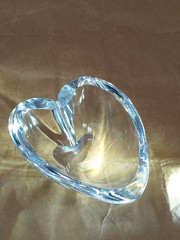 Orrefors Kosta Boda Sweden Lead Crystal Heart glass Trinket Dish signed euc