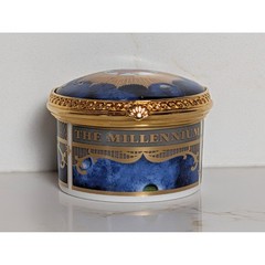 Royal Worcester Millennium 2000 Trinket Box Celestial Constellation Blue Gold