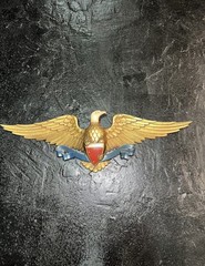 Sexton 27” Patriotic American Eagle Shield Wall Plaque Gold Aluminum Vintage