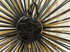Vintage Starburst Metal Wall Hangings Gold Tone Metal