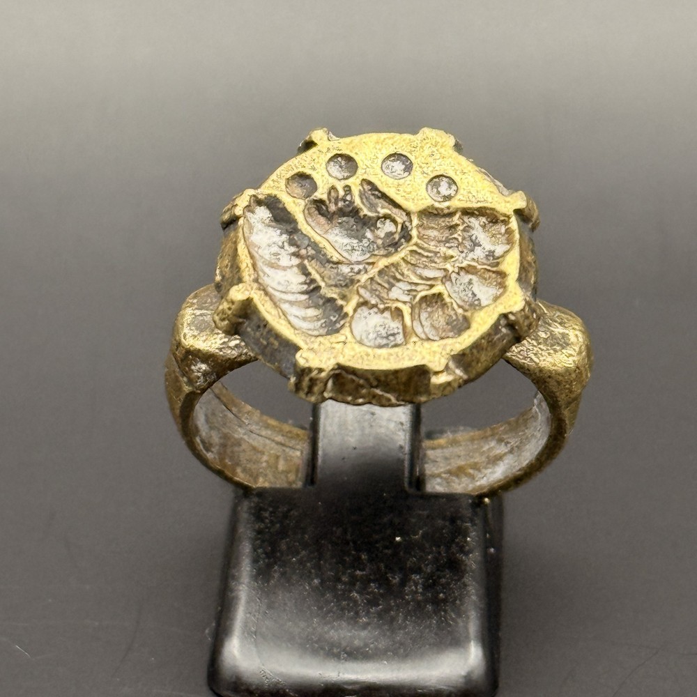 Ancient near eastern Roman Ring bronze ring with engraved bezel Size 7 Ring