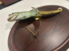 Cool & Very Rare Franklin Mint Largemouth Bass Collector Knife w/ Display AS IS