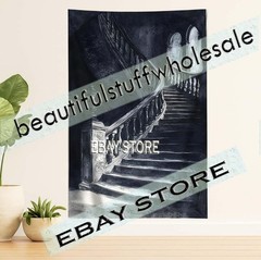 Gothic Interior Stairs Wall Hanging Tapestry Dark Aesthetic 39X59 in
