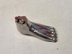 Macabre Memento Mori Severed Foot Exposed Bone & Blood Metal Charm Gothic Rare