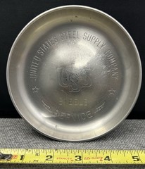 Vintage United State Steel Co. USS Advertising 5″ Stamped Stainless Bowl Dish