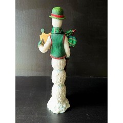 Vintage 2000 Lenox Shamrock Snowman Collectable Figurine Tall Pencil Figure
