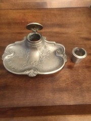 Antique Victorian probably late 1890s? Art Nouveau ink well