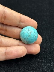 Ancient Near Eastern Sassanid Sasanian Turquoise Intaglio Seal Stamp Dome Bead