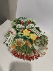 Vtg Fitz and Floyd Classic Herb Garden Thyme Oregano Parsley Canapé Plate 11”