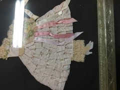 VICTORIAN RIBBON FOLK ART LACE PICTURE OF LADY
