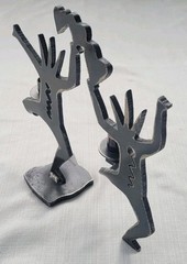 Vintage Original Ivan McLean Cut Steel Metal Sculpture Candle Holder Heart 1998