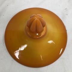 LE Smith Orange Slag Glass Covered Pedestal Candy Dish Compote With Lid Vintage