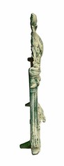 Antique Cast Metal Art Nouveau Clock Face/Picture Frame, Green & White, 11-1/2″