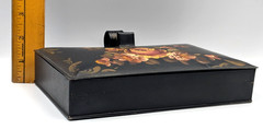 Vintage Decoware Handpainted metal silent butler crumb catcher floral toleware