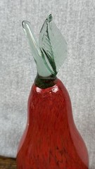 Hand Blown Art Glass Fruit With Stem Unmarked