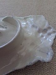 Blue White Chintz Trinket Dish Hand Shaped Made in England Ring Dish