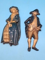 Vintage Sexton Cast Aluminum Metal Colonial George & Martha Washington Wall Art