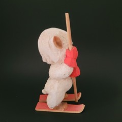 Vintage Henning Troll Standing on Skis Hand Carved in Norway 7 1/2″