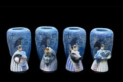 RARE Egyptian Antiquities Canopic jars (sons of Horus) jars for mummification BC