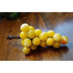 Alabaster stone grape clusters table decoration wood stem Italian circa 1920
