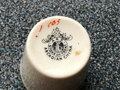 arcadian china small beaker ! switzerland crest .