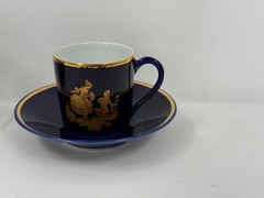 Vintage 14 Piece Lot – MINI Limoges Castel France Cobalt Blue 22 Karat Gold Trim