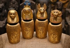 RARE Egyptian Antiquities Canopic jars (sons of Horus) jars for mummification BC