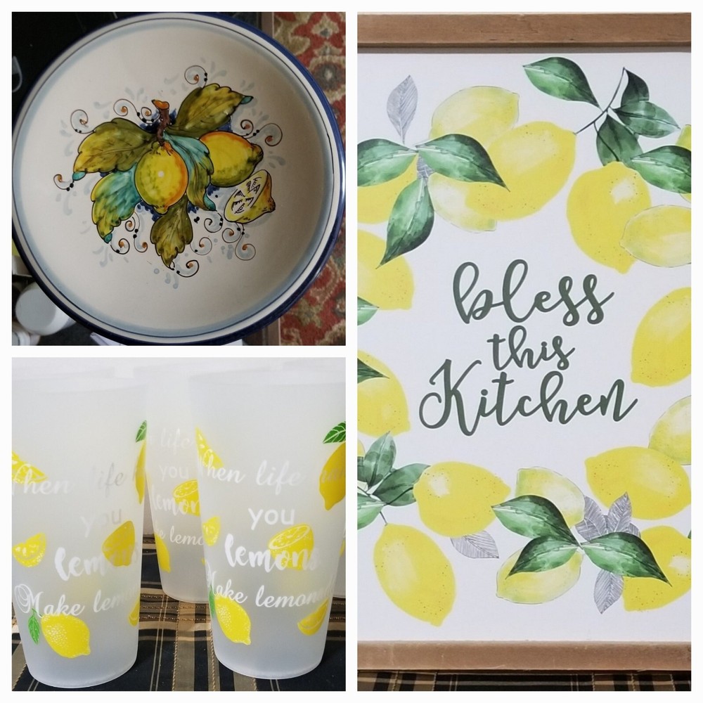 🍋Ceramic Lemon Plate 🍋Kitchen Picture 🍋Set Of Tumblers🍋