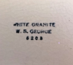 Antique W.S. George Off White Wash Basin ~ Large 14″ X 4-1/4″~ Cracks & Crazing