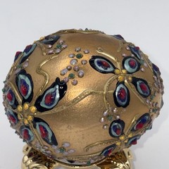 SIGNED Nannette Fenn “Eggs”traordinaire Designs Floral Faberge Inspired Egg USA