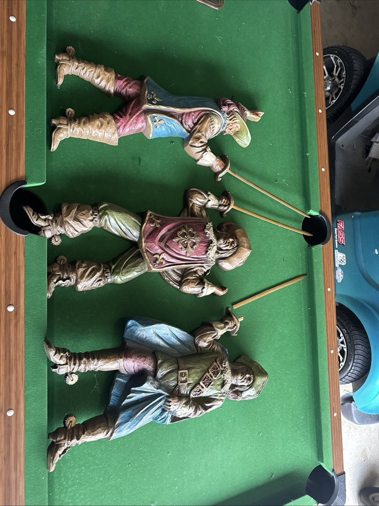 Vintage 3 Musketeers Wall Hangings With Unknown Metal Swords One Sword broken