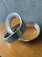 Mental Abstract Ribbon Sculpture Metal Art Modernist Mid Century Mcm