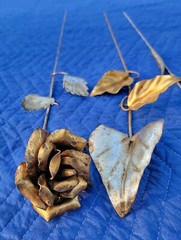 3x VTG 22″ Italian Gilt TOLE Flower-Long Stem Rose+Lily+Arrowhead-Shabby Chic