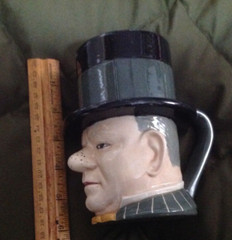 Old 1974 W.C.Fields Celebrity Character Toby Mug Ceramic Stein~Good Luck Vic ’74