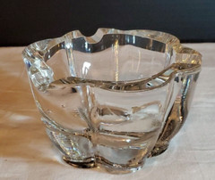 ASHTRAY CRYSTAL Thick Clear HEAVY Deep Waved Design Vintage Original WHOLESALE