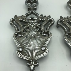 Beautiful 😊 Antique Cast Aluminum Cooking Trivets Pan Pot Holder Fun