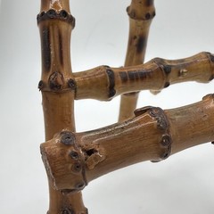 Vintage Scorched Bamboo Tabletop Easel – Chinoiserie / Boho Chic Display Stand
