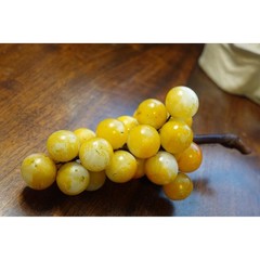 Alabaster stone grape clusters table decoration wood stem Italian circa 1920