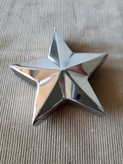 Modernist Metal Star Decor • Handcrafted Heavy Object • German Vintage Design